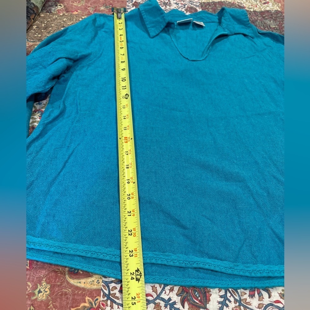 Giorgio Fiorlini long-sleeved top in a vibrant turquoise women’s XL - Picture 6 of 11